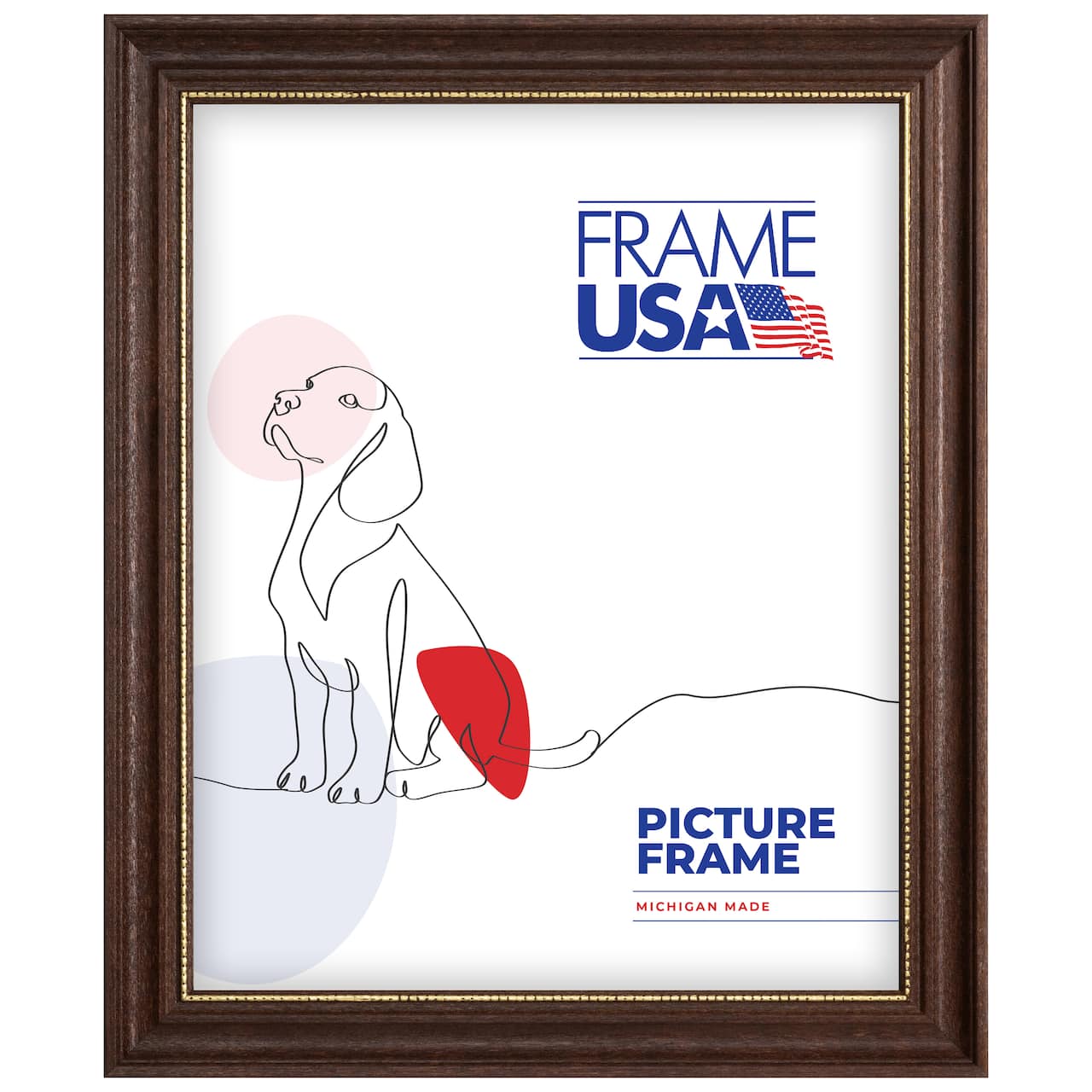 Frame USA Boardroom Walnut with Gold Bead Single Image Picture Frame